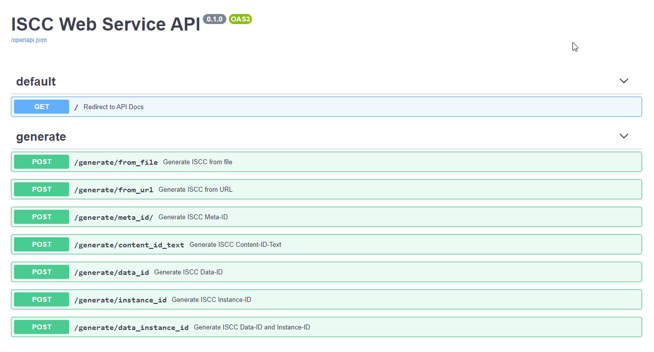 ISCC Fast API Docs