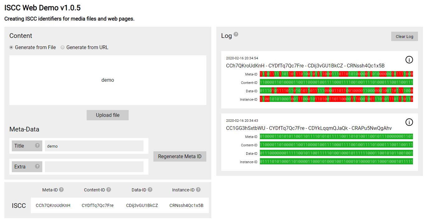 ISCC Web Demo